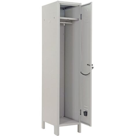 Prometal – Armoire d'atelier en tôle peinte 36x35x179 cm – Fermeture avec serrure – Rangement sécurisé pour outils et vêtements - cm36x35x179h
