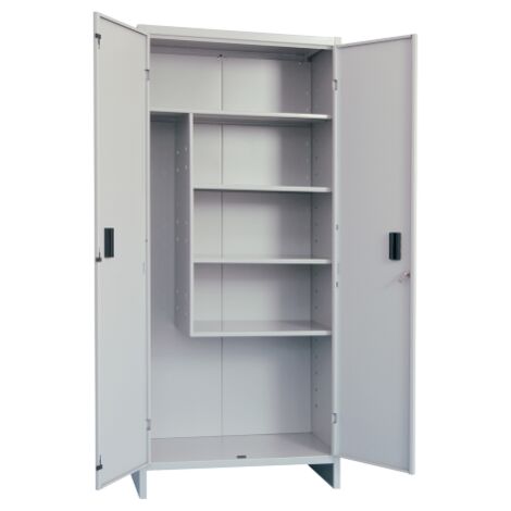 Prometal – Armoire porte-balai 2 portes 40x60x179 cm – Tôle peinte gris avec serrure – Rangement outils et équipements de nettoyage - cm40x60x179h