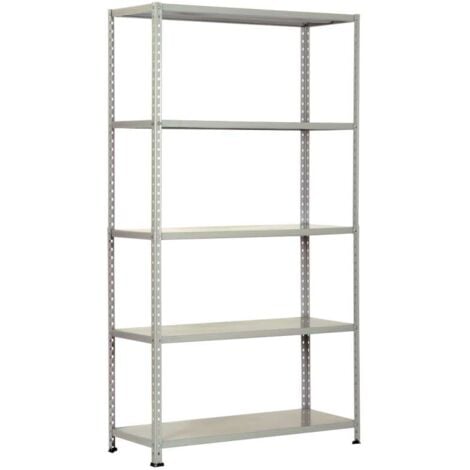 Prometal Scaffale Metallico Grigio 5 Ripiani 100x40 cm - Organizzazione Magazzino