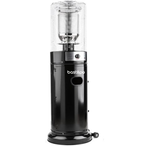 PROMETEO BLACK 11K, Estufa gas para exterior 11 KW, color negro, con ruedas de transporte