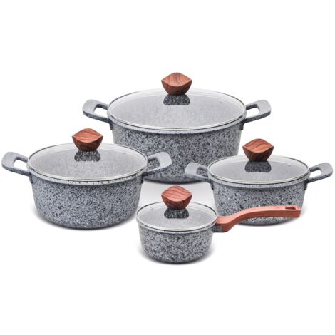 Promis Set de cacerolas metálicas de granito 16 20 24 28 cm