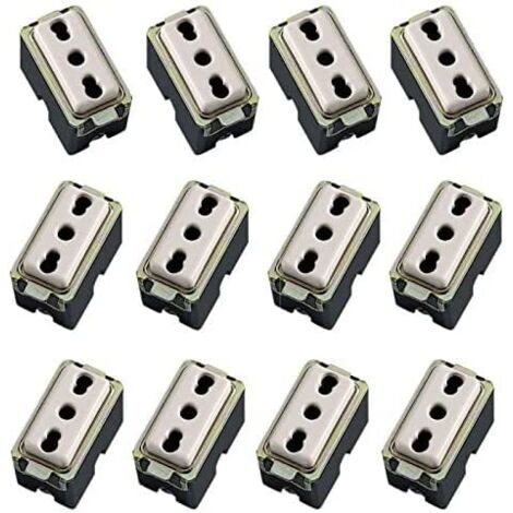 PROMO 12 PRESE BIVALENTI COMPATIBILE TIPO MAGIC PRESA BIPASSO 16A 2P + T 250VOLT