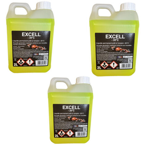 Promo 3 bidons liquide de refroidissement universel auto, moto - 2l