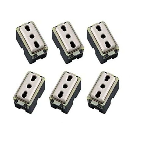 PROMO 6 PRESE BIVALENTI COMPATIBILE TIPO MAGIC PRESA BIPASSO 16A 2P + T 250VOLT