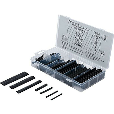 Promo assortiments de 127 pieces de gaines thermoretractables noires