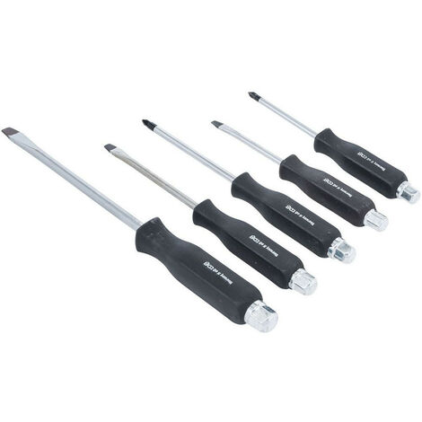 Promo : jeu de 5 tournevis plats et cruciformes pz manche traversant