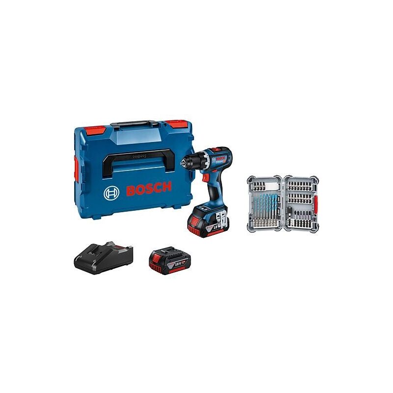 Bosch - Promo Kit de batteries 5 pièces, comprenant Perceuse-visseuse sans fil gsr 18V-90 c et Jeu de forets et d'embouts 35
