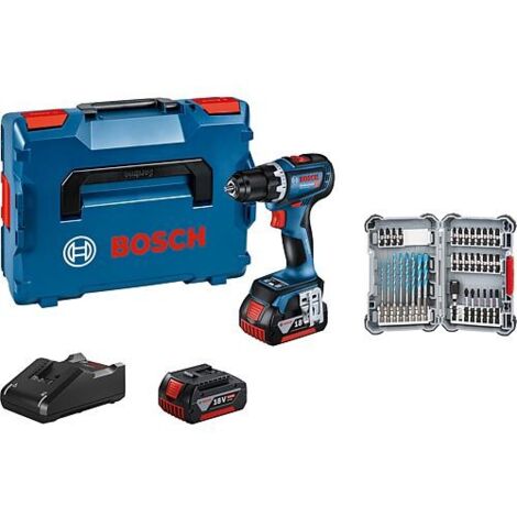 Promo Kit de batteries Bosch 5 pièces, comprenant Perceuse-visseuse sans fil GSR 18V-90 C et Jeu de forets et d’embouts 35