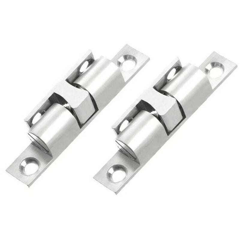 Promoción, Cierre de bola de cobre Cierre de rodillo Cierre de bola doble con tornillos para cierre de armarios y muebles - Plata (8 piezas, 70