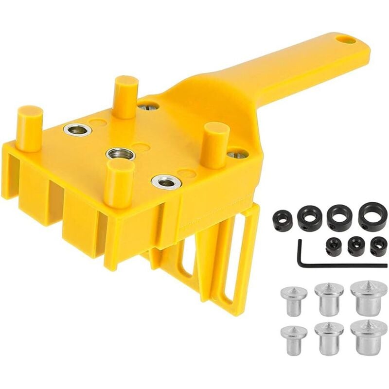 Promoción, Juego de plantilla para taladrar tacos, Guía de taladrado para tacos de madera con tope paralelo, Kit de plantilla para tacos con centrado