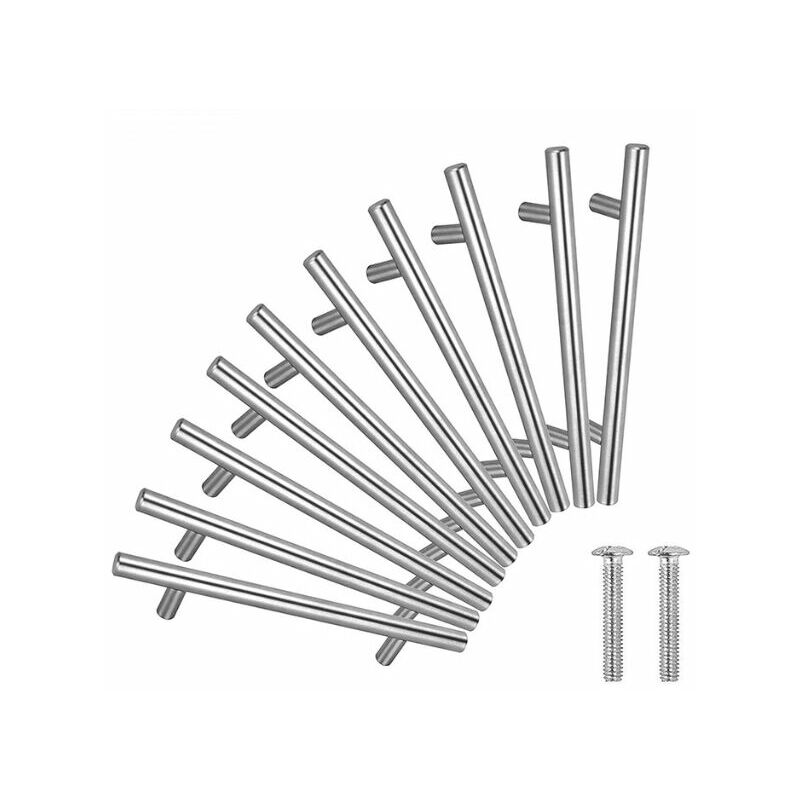 Promotion 20PCS Poignée Bâton De Porte t- Bar Cuisine Porte Meuble Poignées Acier Inoxydable - Entraxe 64 mm
