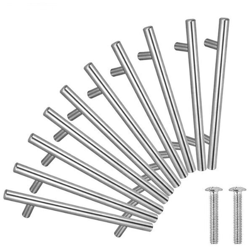 Promotion 20PCS Poignée Bâton De Porte t- Bar Cuisine Porte Meuble Poignées Acier Inoxydable - Entraxe 64 mm