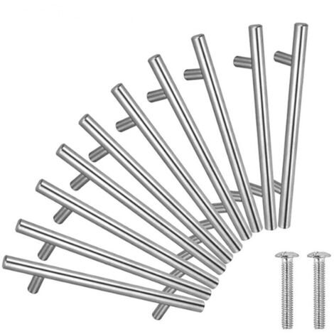 Promotion 20PCS Poignée Bâton De Porte T- Bar Cuisine Porte Meuble Poignées Acier Inoxydable - Entraxe 64 mm