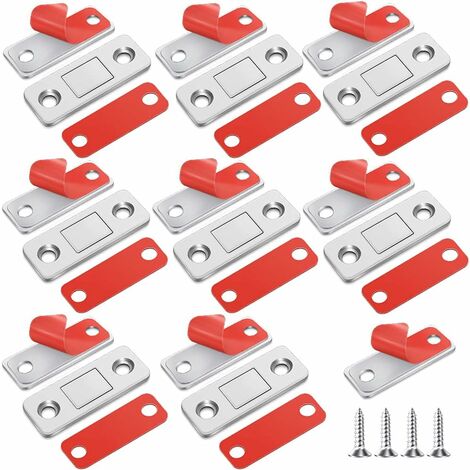 Promotion, AGILITY Lot de 4 loquets magnétiques ultra minces en acier inoxydable pour porte de placard de cuisine, armoire, tiroir