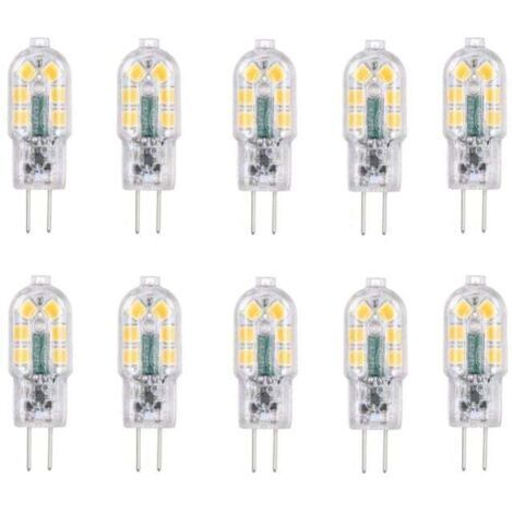 Promotion Ampoule LED G4 2W, 20W Ampoules Halogènes équivalentes, Blanc froid 6000k,200Lm,12x SMD,12V AC/DC-Pack de 10