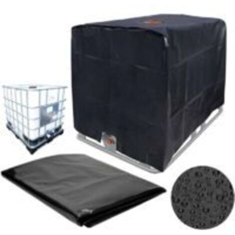Promotion Bâche Couverture Réservoir IBC, Bâche De Protection en Tissu Oxford 210D pour Conteneur IBC 1000L, Housse De Protection IBC Étanche, Couvercle De Réservoir d'eau, 120X100X116cm (Noir)..DEBUN