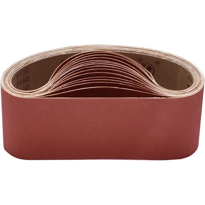 SNQ - Promotion, Bande Abrasive, 15 Bandes Abrasives 100 x 610 mm Assortiment de 3 pièces par granulation 80/120/150/240/400 pour Ponceuse Bande Lime