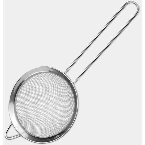 Promotion, Beaux Passoire pour la Cuisine en Acier Inoxydable Thé Sifter Tamiser la Farine Fine Passoire Longue poignée Alimentaire Sifter Tamiser la Farine Cuisson Outil, 12cm,AAFGVC