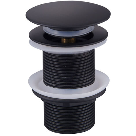 Promotion Bonde de Lavabo Noir Sans Trop Plein, 2 pièces Bonde de Lavabo Pop Up Noir Universelle, Bonde de Vidage Sans Trop Plein, Bonde de Vidange Sans Trop Plein, Bonde Pop Up Automatique pour Vasqu