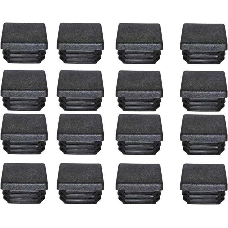 Promotion, Bouchon Plastique 40x40mm Embout Tube Carre Noir Plastique Embout Bouchons D'obturation pour Pieds de Meuble Trampoline 16PCS,