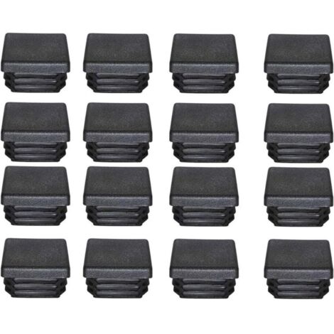 Promotion, Bouchon Plastique 40x40mm Embout Tube Carre Noir Plastique Embout Bouchons D'obturation pour Pieds de Meuble Trampoline 16PCS