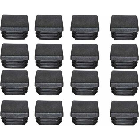 Promotion, Bouchon Plastique 40x40mm Embout Tube Carre Noir Plastique Embout Bouchons D'obturation pour Pieds de Meuble Trampoline 16PCS