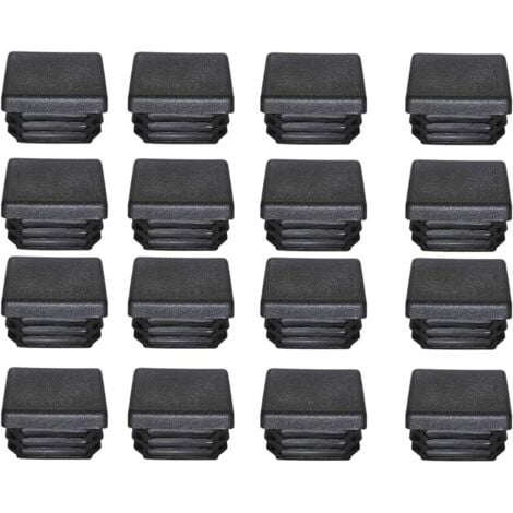 Promotion, Bouchon Plastique 40x40mm Embout Tube Carre Noir Plastique Embout Bouchons D'obturation pour Pieds de Meuble Trampoline 16PCS,AAFGVC