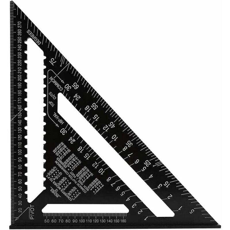 Promotion Équerre Triangle Metrique Professionnel, 30cm/300mm Équerre de Charpentier Haute Précision, Règle d'angle Menuiserie en Alliage d'aluminium
