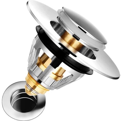 Filtre de vidange universel pour lavabo, Anti-Bloqué Inoxydable Bouchon lavabo poussoir bloque ,bonde de lavabo ,Flitre Cheveux Anti-Odeur pour Les Trous de 1.33” à 1.49” Versailles