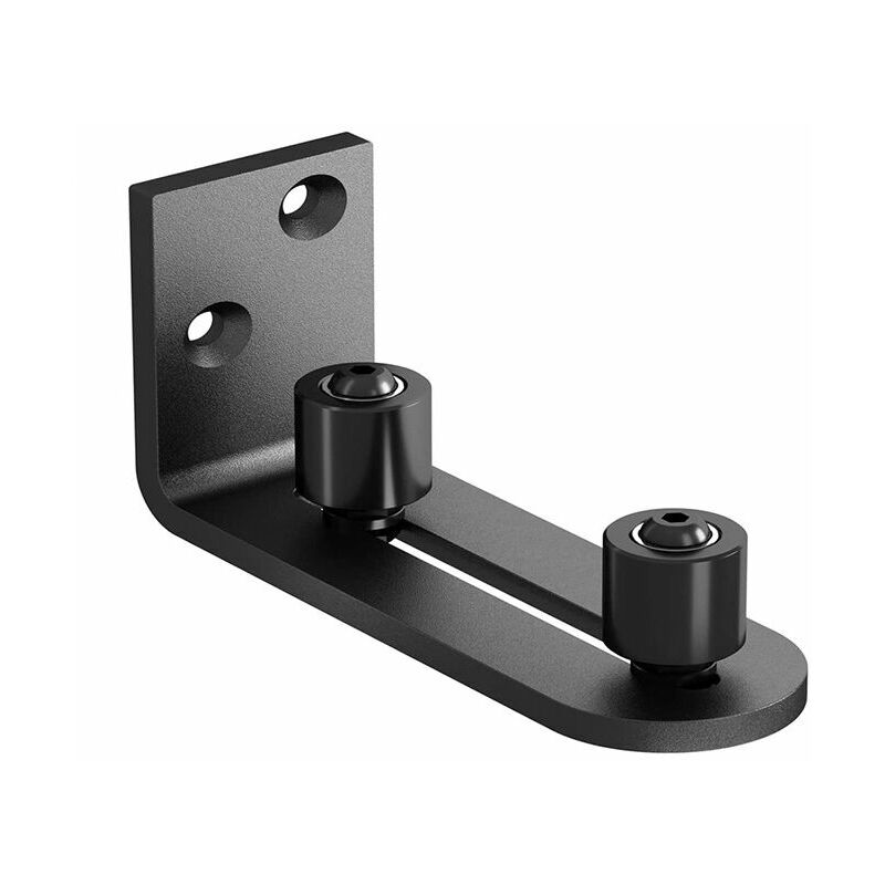 Trimec - Promotion Guide au Sol Portes Coulissantes de la Grange Montage Mural RéGlable Roulements à Billes à Guidage Noir- 120×50×60MM