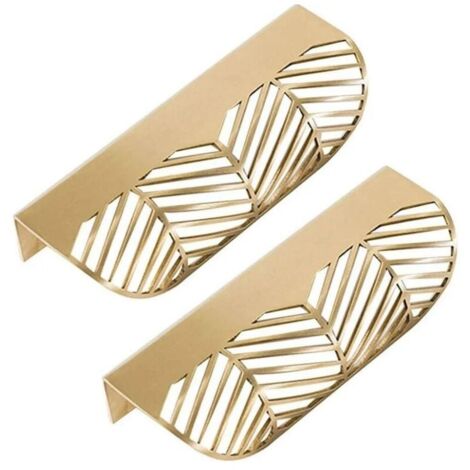 Promotion Leaf Shape Drawer Handle Brass Furniture Door Knob Pull Cabinet Wardrobe Door Handle (2PCS)