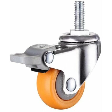 Promotion, Roulettes de transport très résistantes avec frein, pivotantes à 360 degrés, parfaites pour les petits meubles (orange, dimensions : 25mm, M615),1pcs,AAFGVC