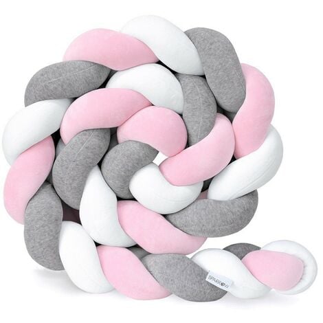 Promotion Tour de lit bébé—1.5M Tour De Lit Coussin Serpent Coussin Tresse  Pare-Chocs Velours Protection Bebe Cloture En Tissu Anti-Collision,100cm  (Blanc+Gris+Rose)