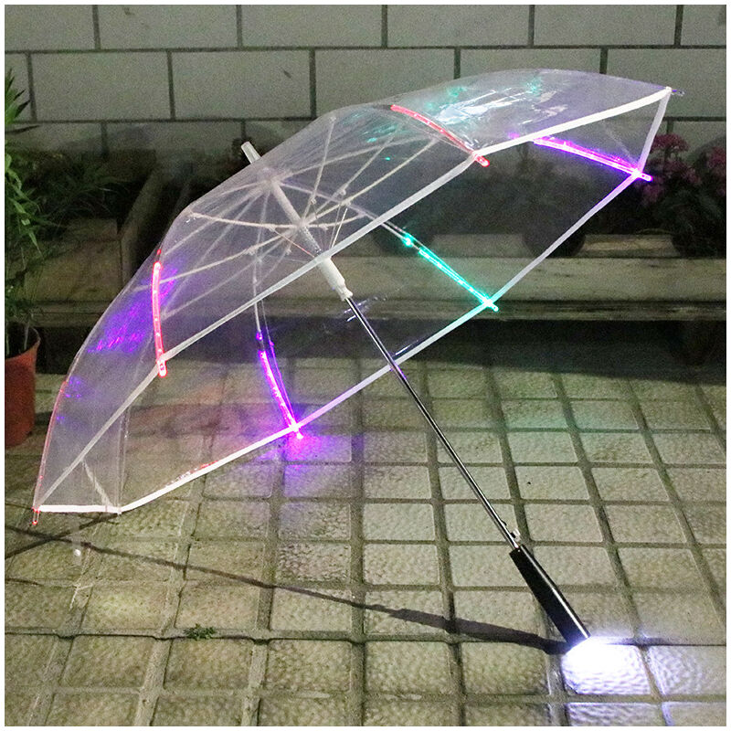 [Promotions en stock] Lumière de parapluie sans fil alimentée par batterie à LED brillante, parapluie lumineux à LED POE, parapluie d'éclairage