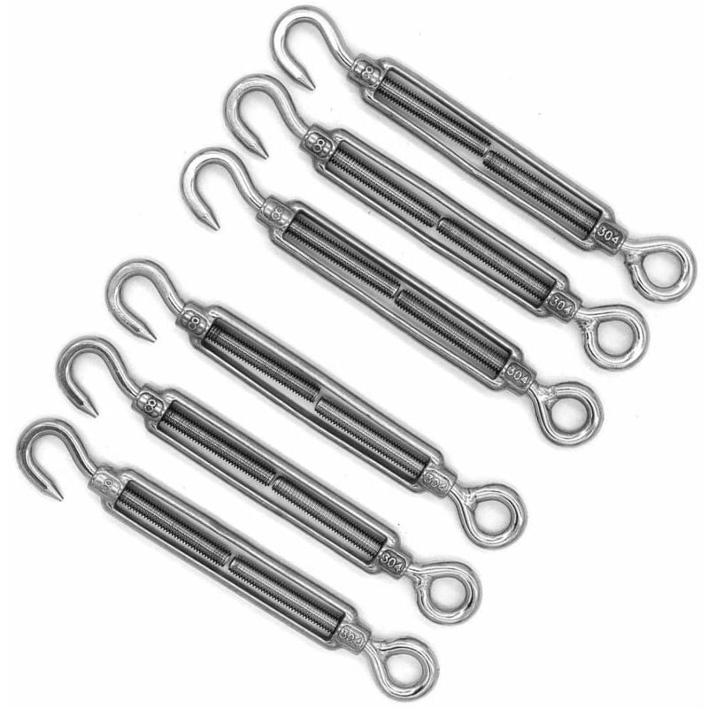 [Promotions en stock] pièces tendeur de fil de tendeur M8 crochet et oeil tendeur de tendeur 304 tendeurs en acier inoxydable Tension de corde