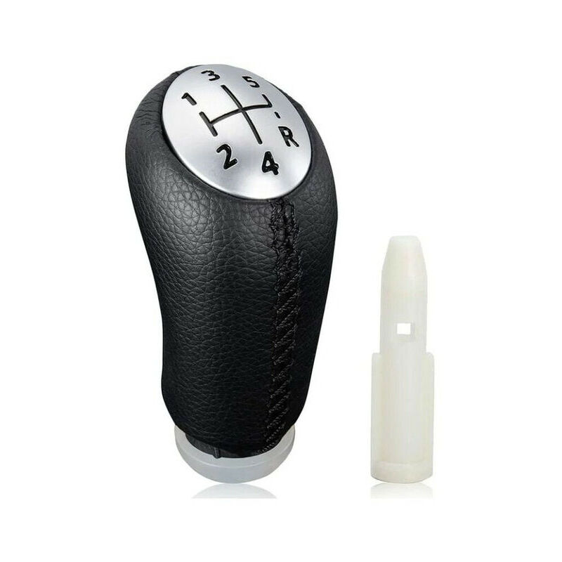 [Promotions en stock] Pommeau de levier de vitesse manuel pour Renault Clio III 2005-09, Megane 2 Laguna 2003-09, cuir noir, avec adaptateur