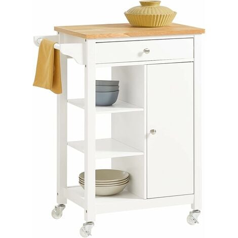 main image of "Promotion!!SoBuy Kitchen Storage Trolley Cabinet Cart,Drawer and Shelves,White,FKW46-WN"