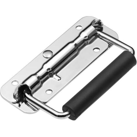 Promozione, maniglie per casse pieghevoli in acciaio inossidabile 110 x 41 mm, argento, 2 pezzi, AAFGVC