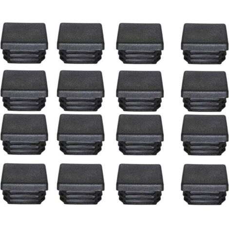 Promozione, Tappo in plastica 40x40mm Tappo terminale per tubo quadrato Tappi terminali in plastica nera Tappi di chiusura per piedini per mobili Trampolino 16 pezzi, AAFGVC