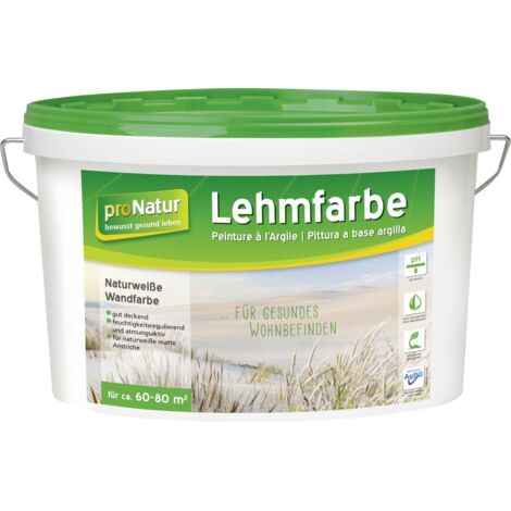 Pronatur Lehmfarbe Naturweiß 10 L weiß Wandfarbe
