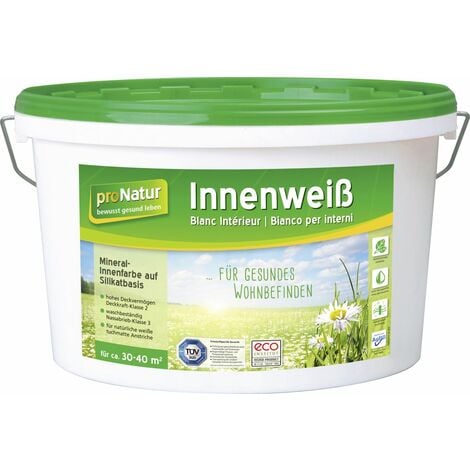 Pronatur Mineralfarbe Innenweiß 5 L weiß Wandfarbe