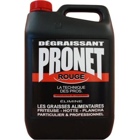 PRONET - Dégraissant rouge appareils ménagers vaporisateur - 5 L
