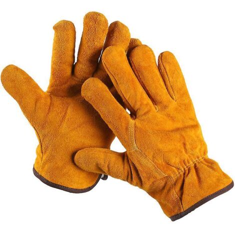 Proof Pine Gartenhandschuhe für Damen und Herren, gelbe Lederarbeitshandschuhe, Ganzkörper-Gartenhandschuhe, XL