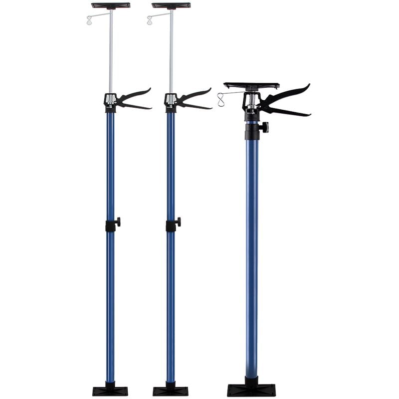 Deuba Set of 2 Floor to Ceiling Telescopic Building Frame Clamps with Pressure Plates - Drywall, Plasterboard Installation Support Height Adjustable