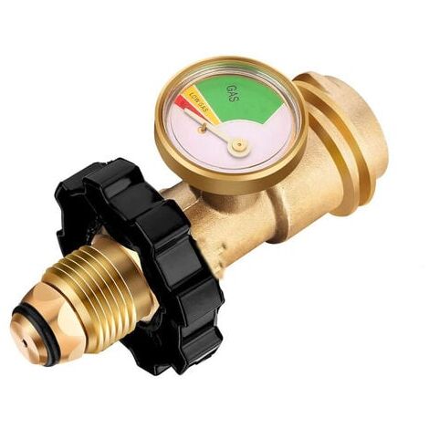 GABRIELLE Propane Gas Level Regulator, Outdoor Gas Tank Adapter, Gas Valve Accessory with Pressure Gauge