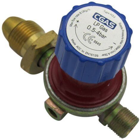 Propane Regulator Adjustable Pressure (0.5-4 Bar Gas Fitting Torch Appliance)
