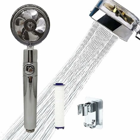 main image of "Propeller Driven Handheld Shower Head High Pressure, 360�� Power Shower Head Rotating Water Saving Shower Head Turbocharged, with Filter and Switch, for Bath Showerhead"
