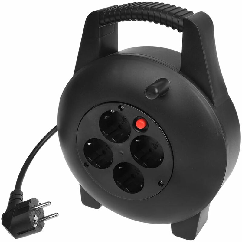 

ProPlus Carrete de cable con 4 salidas Schuko 15 m