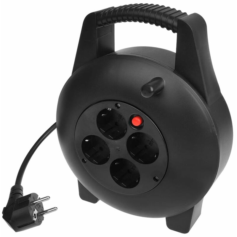 

Carrete de cable con 4 salidas Schuko 15 m - Negro - Proplus