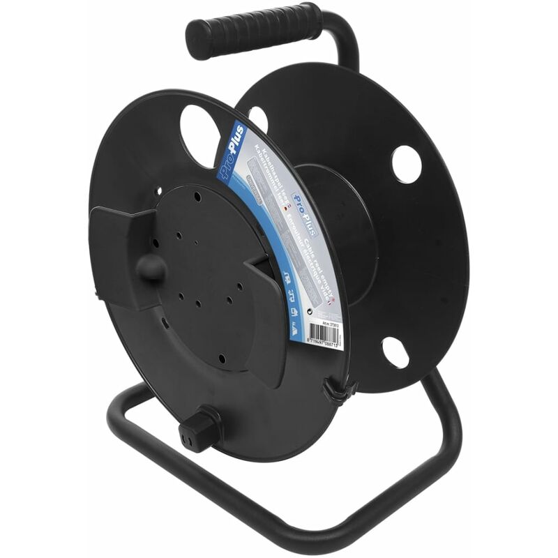 

ProPlus Carrete de cable de plástico negro